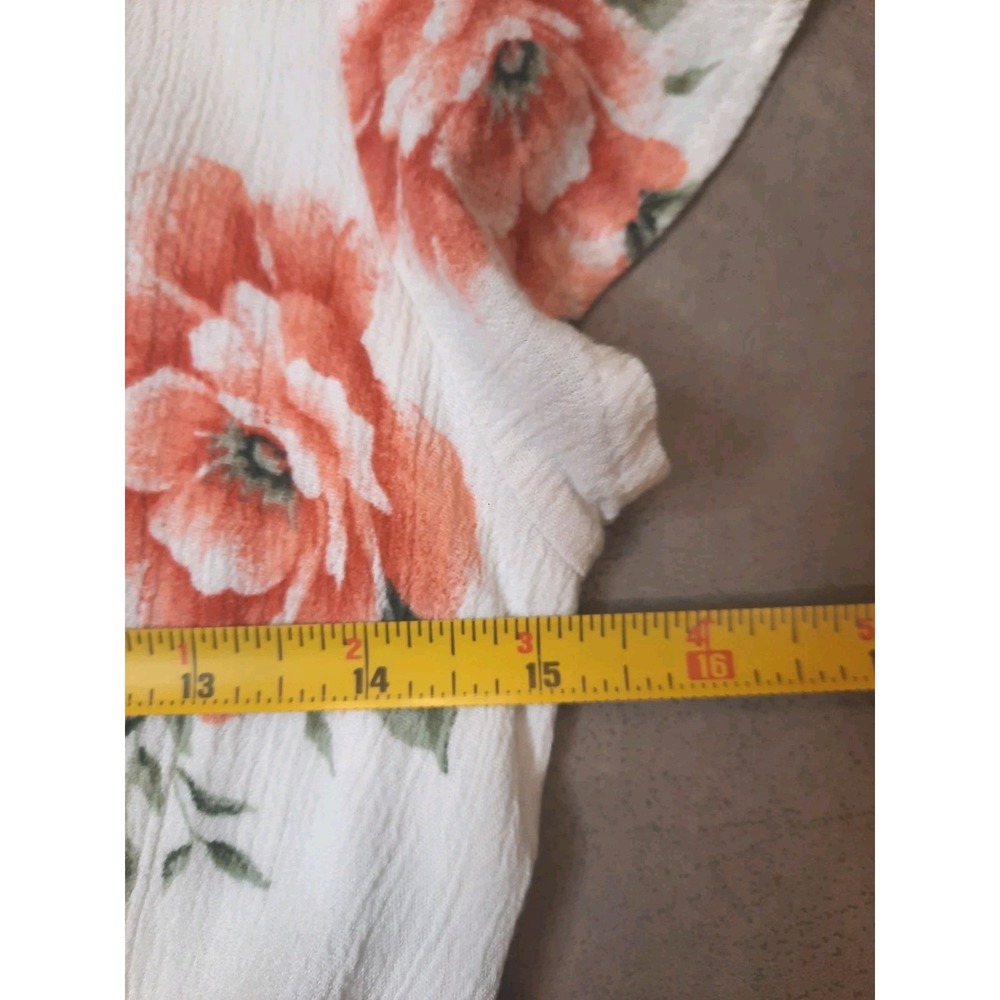 Altar'd State Cream Floral Wrap Midi Dress with Coral Blooms - Picture 8 of 11